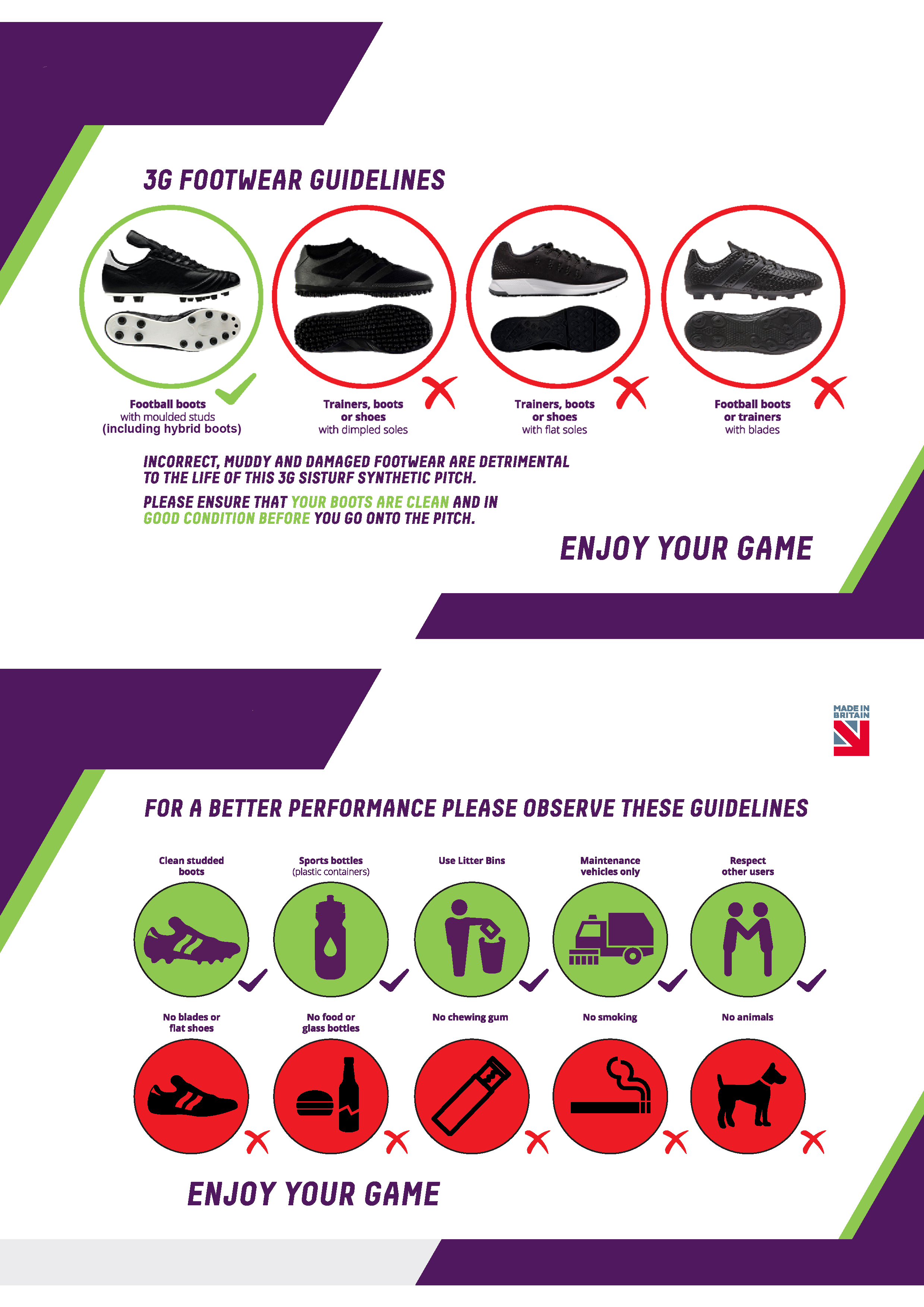 3G Pitch Rules